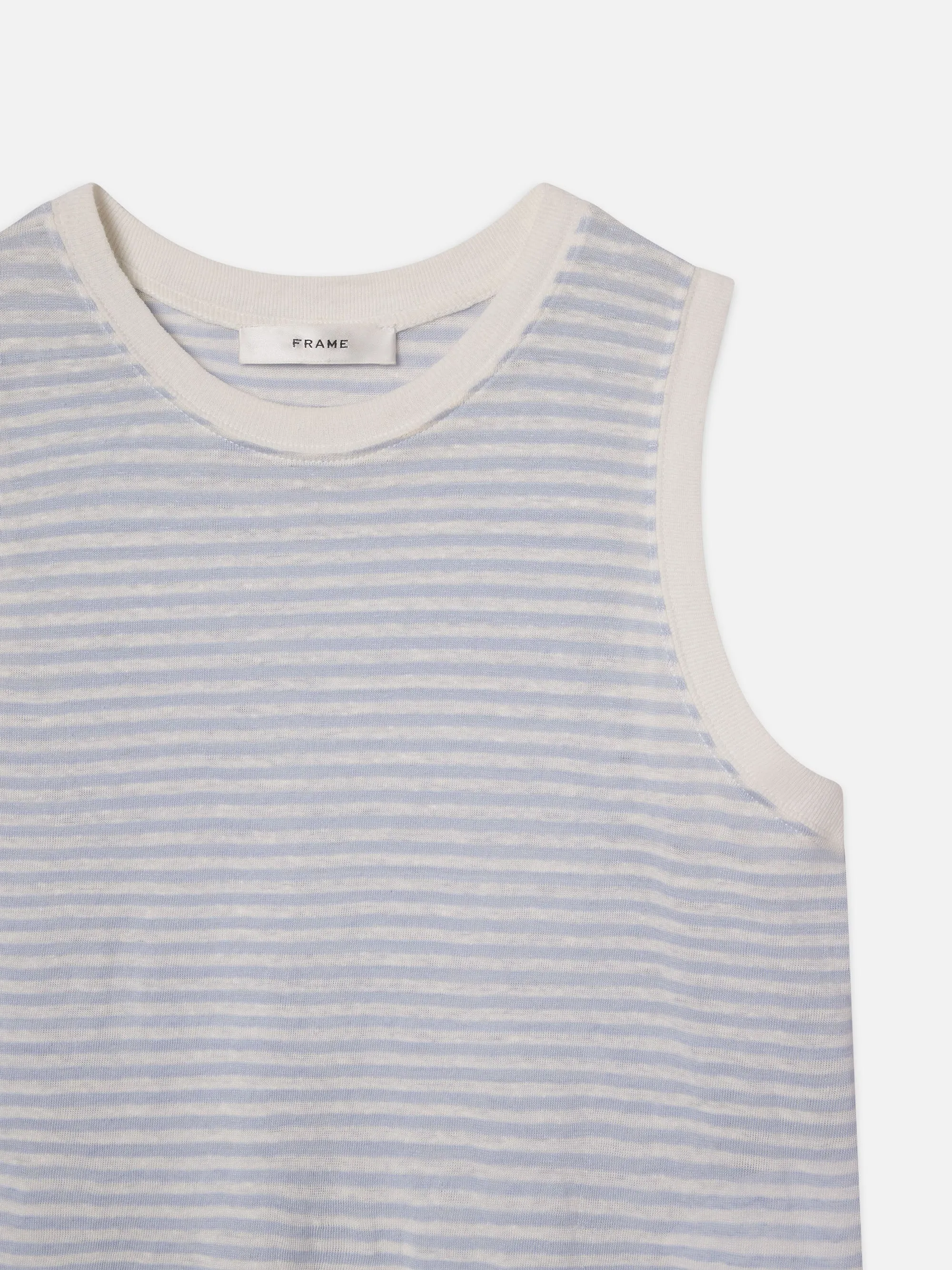 Muscle Crew Tee -- Light Chambray Multi