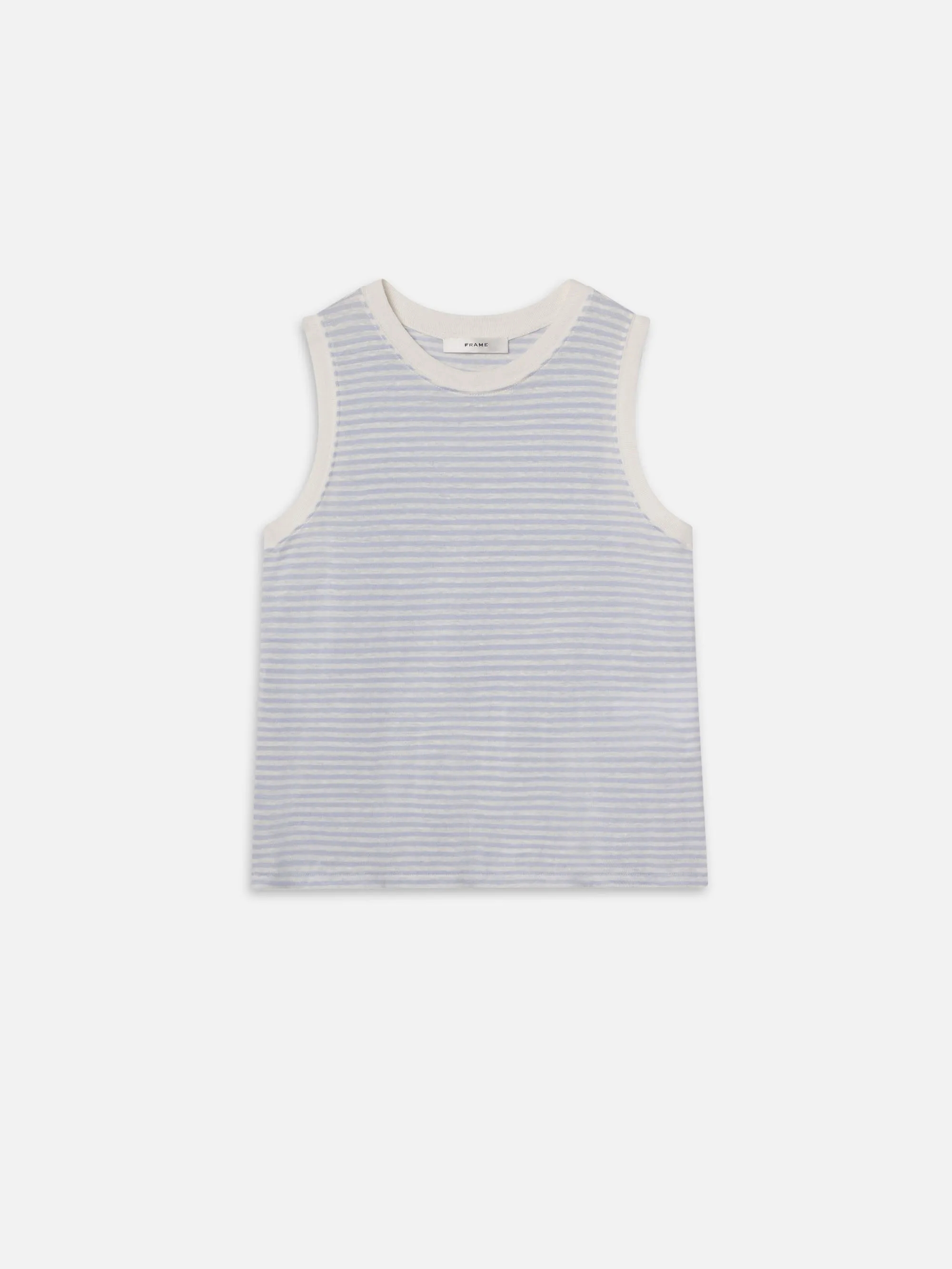 Muscle Crew Tee -- Light Chambray Multi