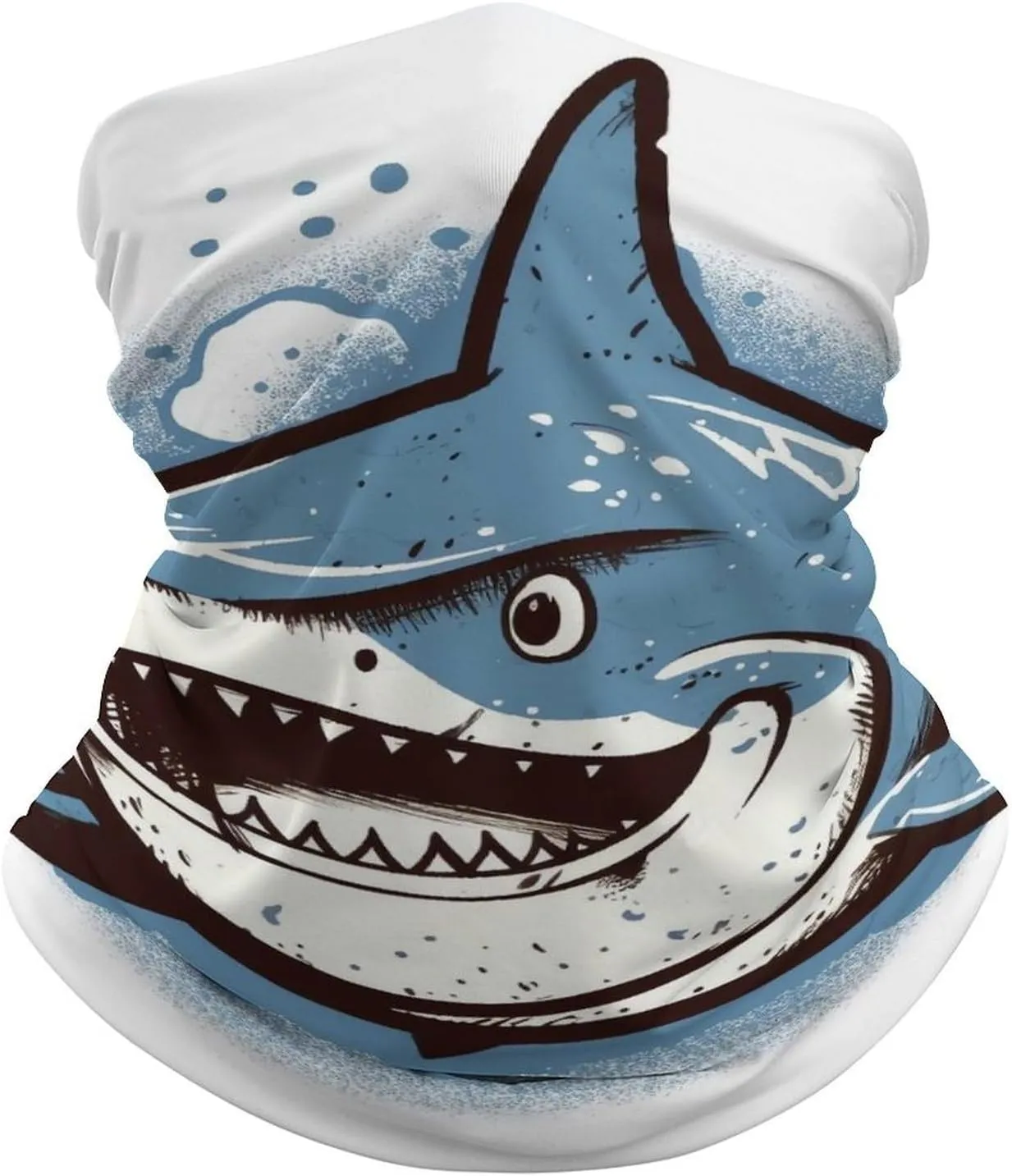 Neck Gaiter for Women Men Blue Shark Pictures Bandana Balaclava Face Mask Elastic Face Scarf Windproof Head Wrap Cooling Breathable Face Cover for Cycling Sports Outdoor