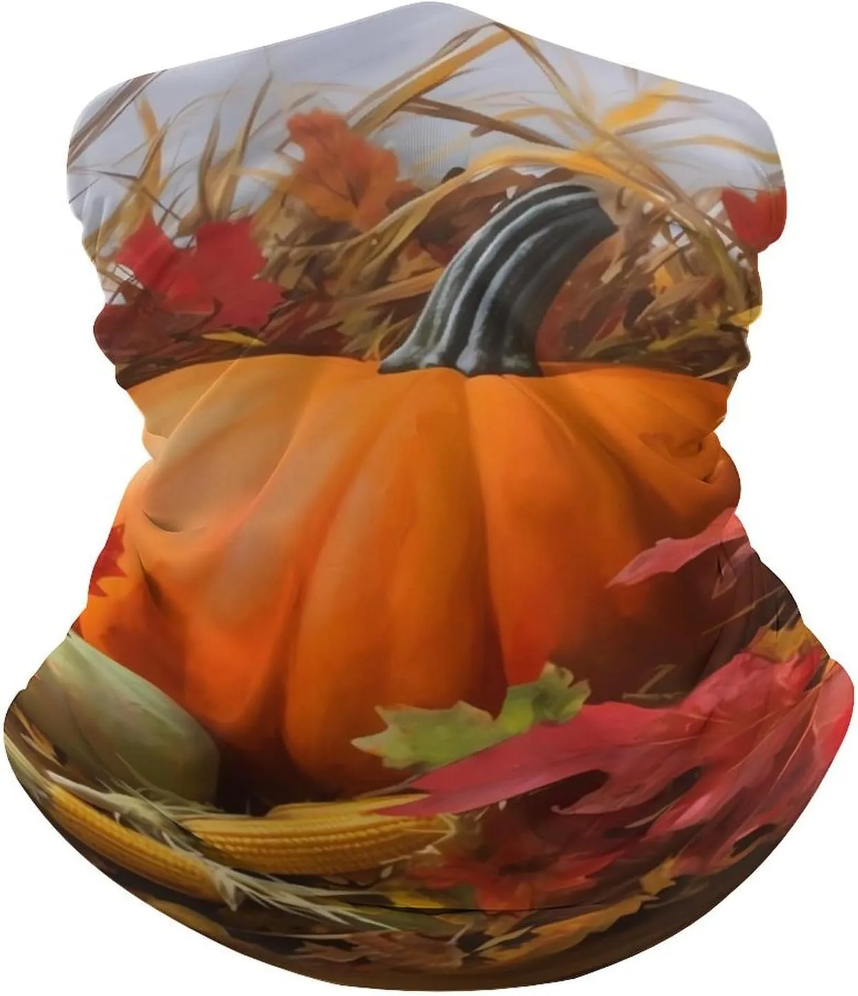 Neck Gaiter Harvest Pumpkin Balaclava Windproof Face Mask Scarf for Men Women Sun Protection Headwear Breathable Face Cover Bandana for Skiing Hiking 19.6x9.8 Inch