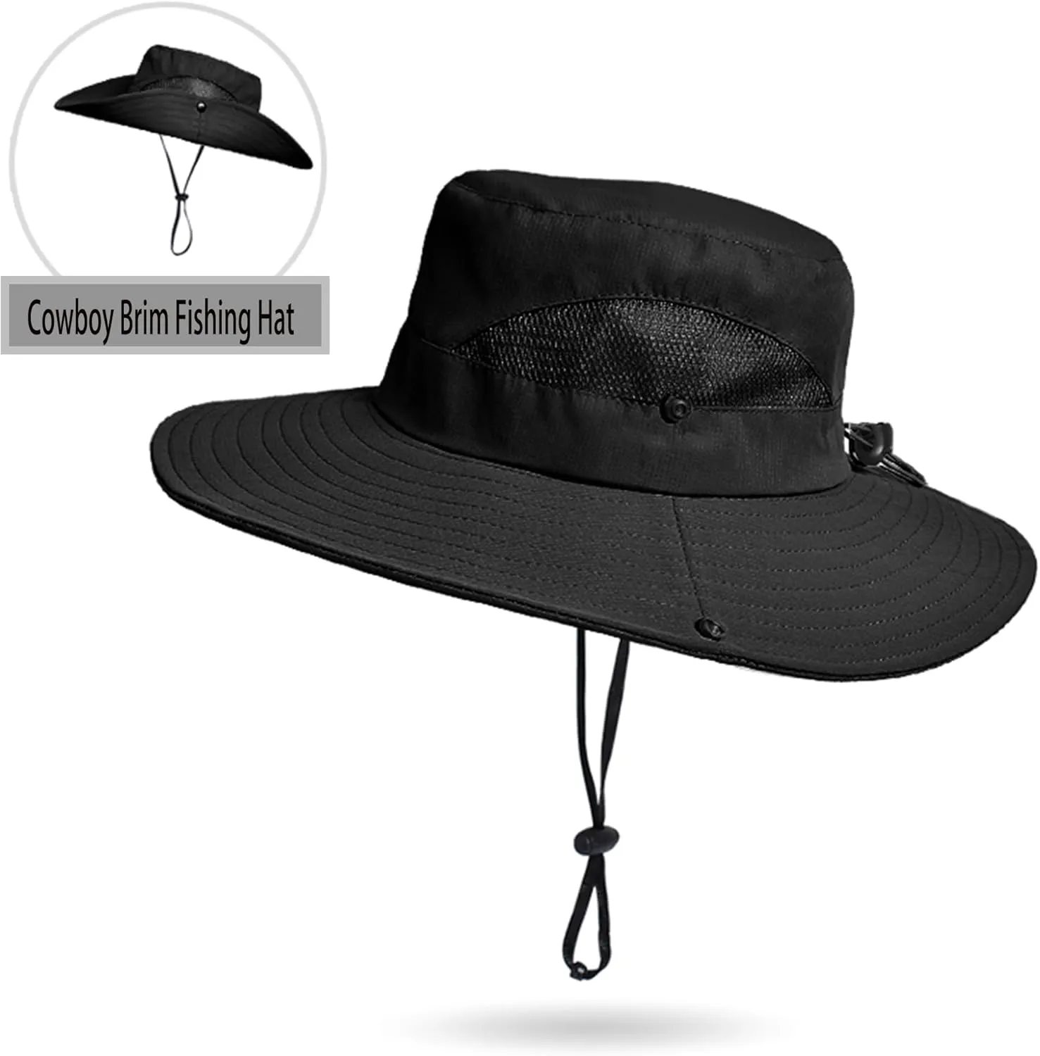 Outdoor Wide-Brim Sun Hat Men Women Sun Protection with Breathable Mesh - Bucket Hat for Fishing, Beach, Hiking, and Travel