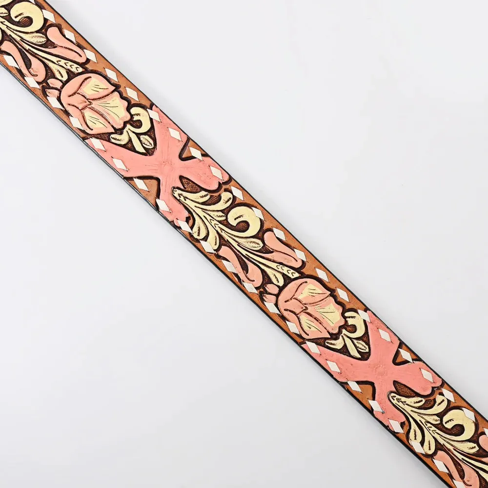Peaches Hand Tooled Leather Belt
