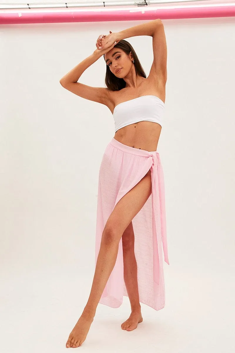 Pink Beach Cover Up Maxi Sarong