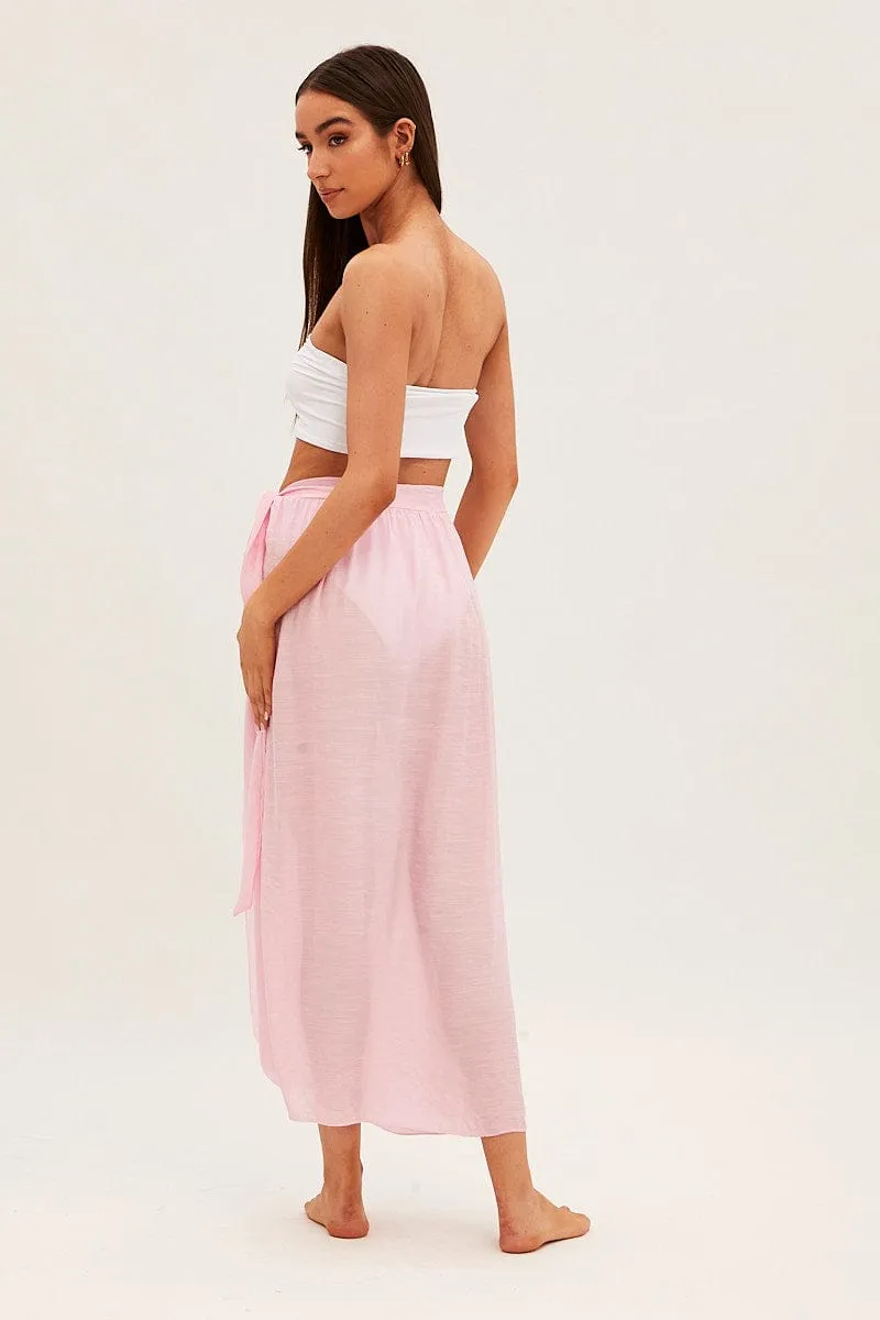 Pink Beach Cover Up Maxi Sarong