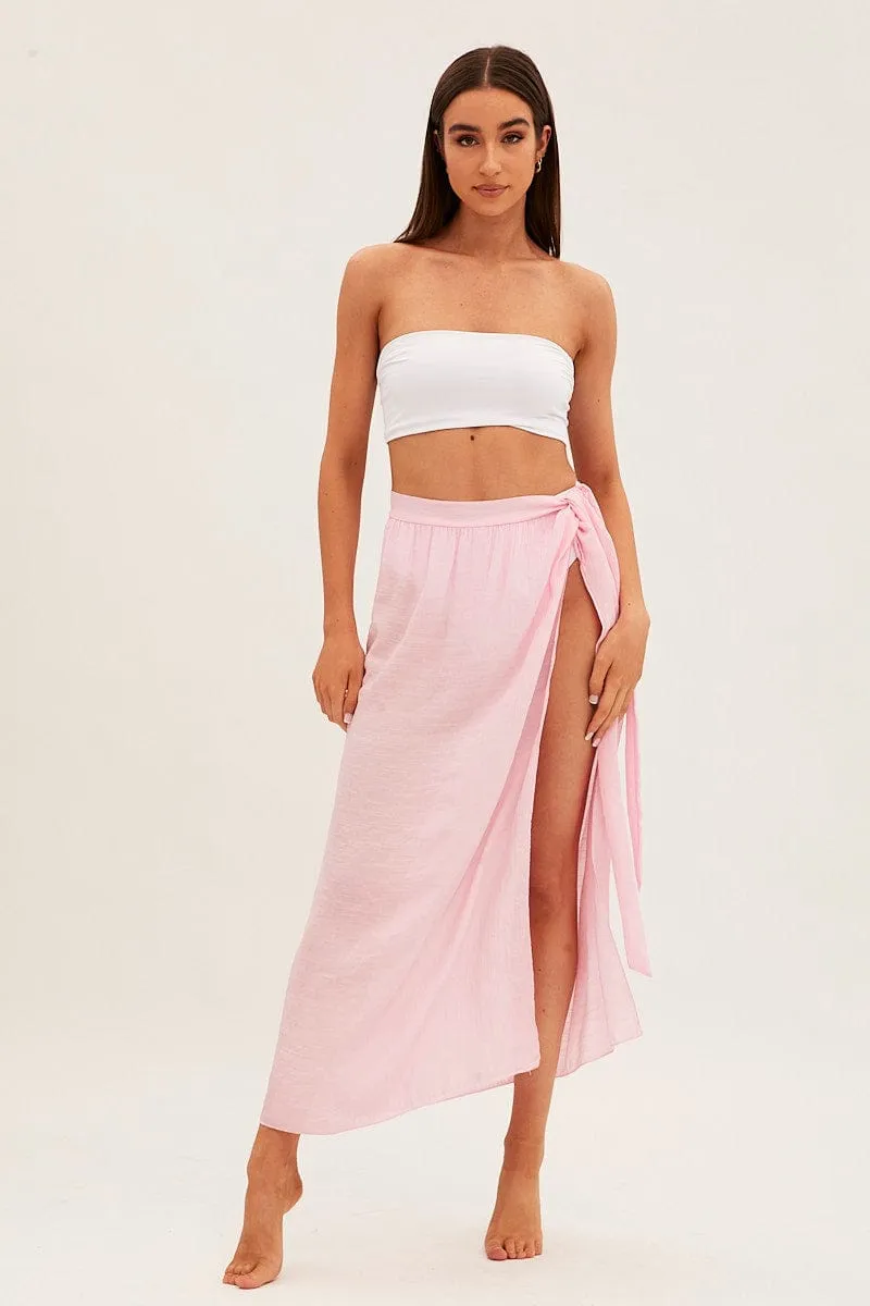 Pink Beach Cover Up Maxi Sarong