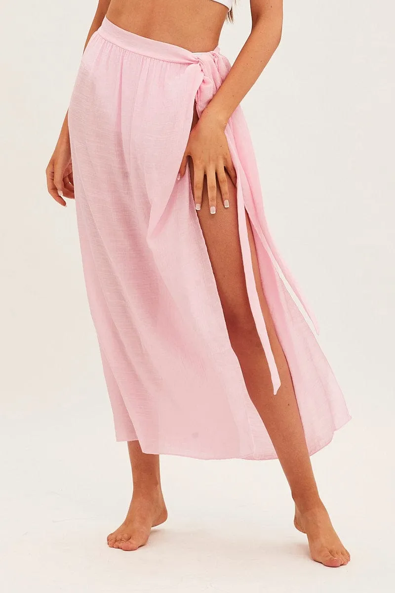 Pink Beach Cover Up Maxi Sarong