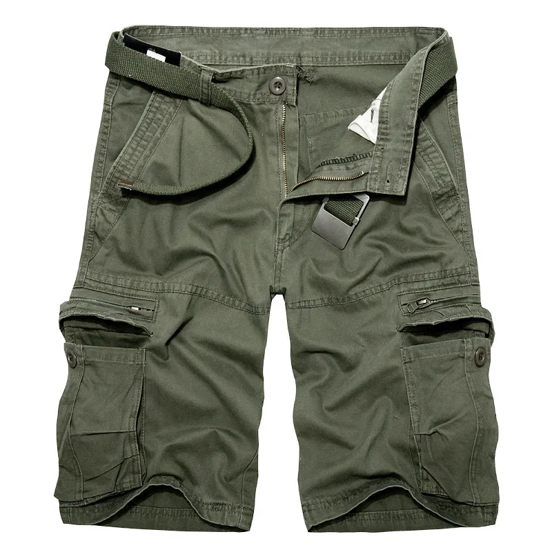Plain Casual Zipper Pocket Shorts