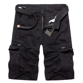 Plain Casual Zipper Pocket Shorts