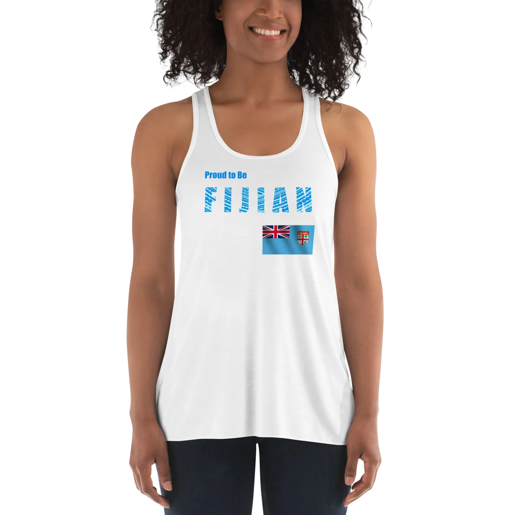 Proud to Be Fijian Women's Flowy Racerback Tank