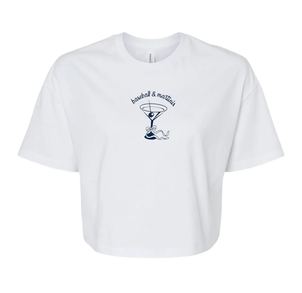 "Baseball & Martinis" Oversized White T-Shirt