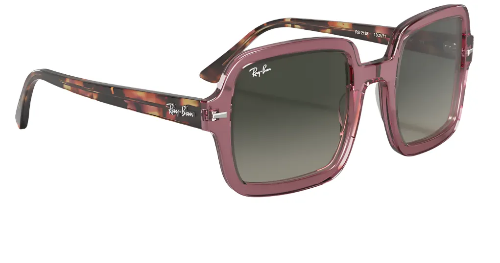 Ray-Ban Womens Non-Polarized Sunglasses - Transparent Violet/Gray Gradient