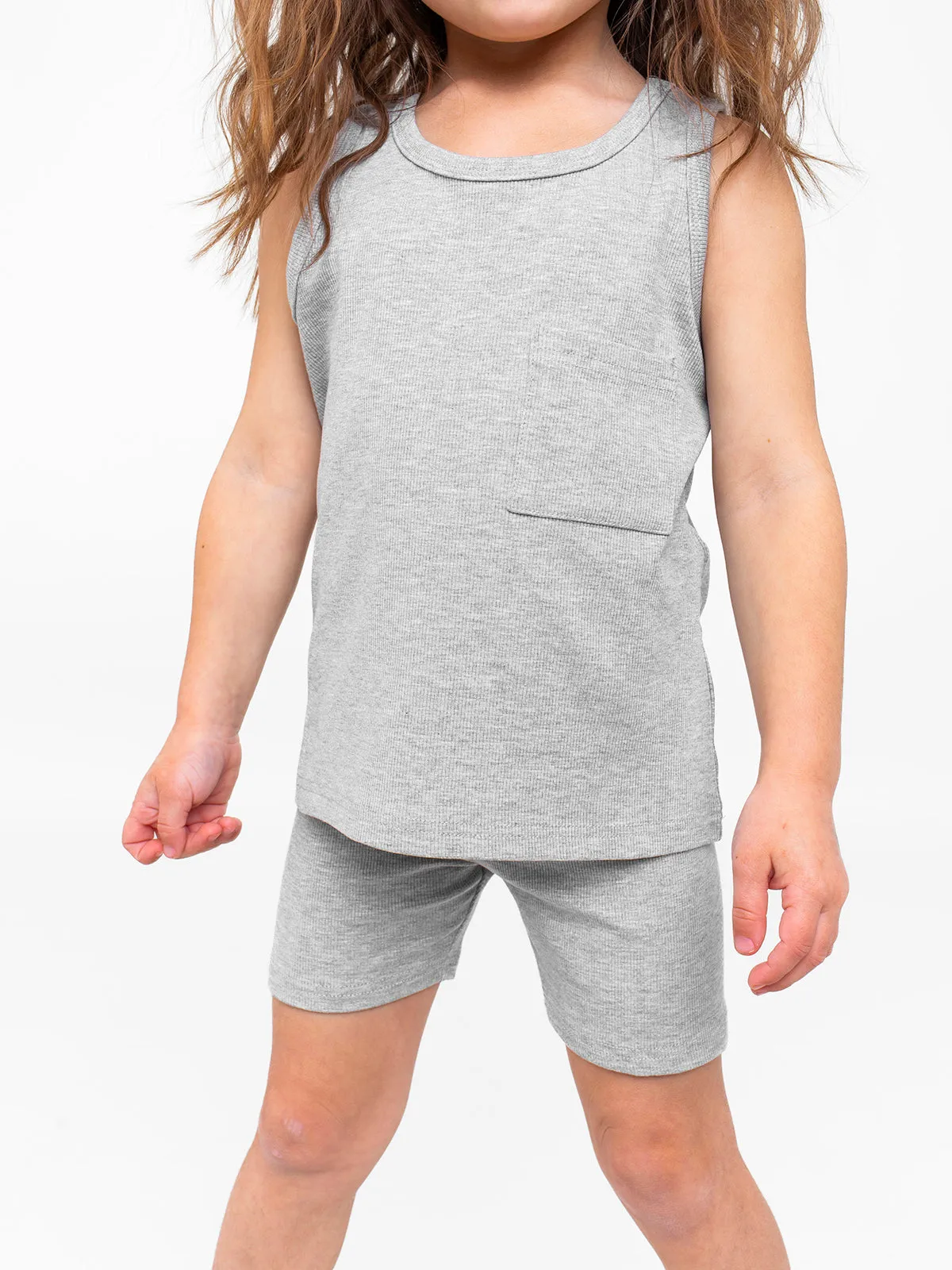 Ribbed Tank - Light Heather Grey