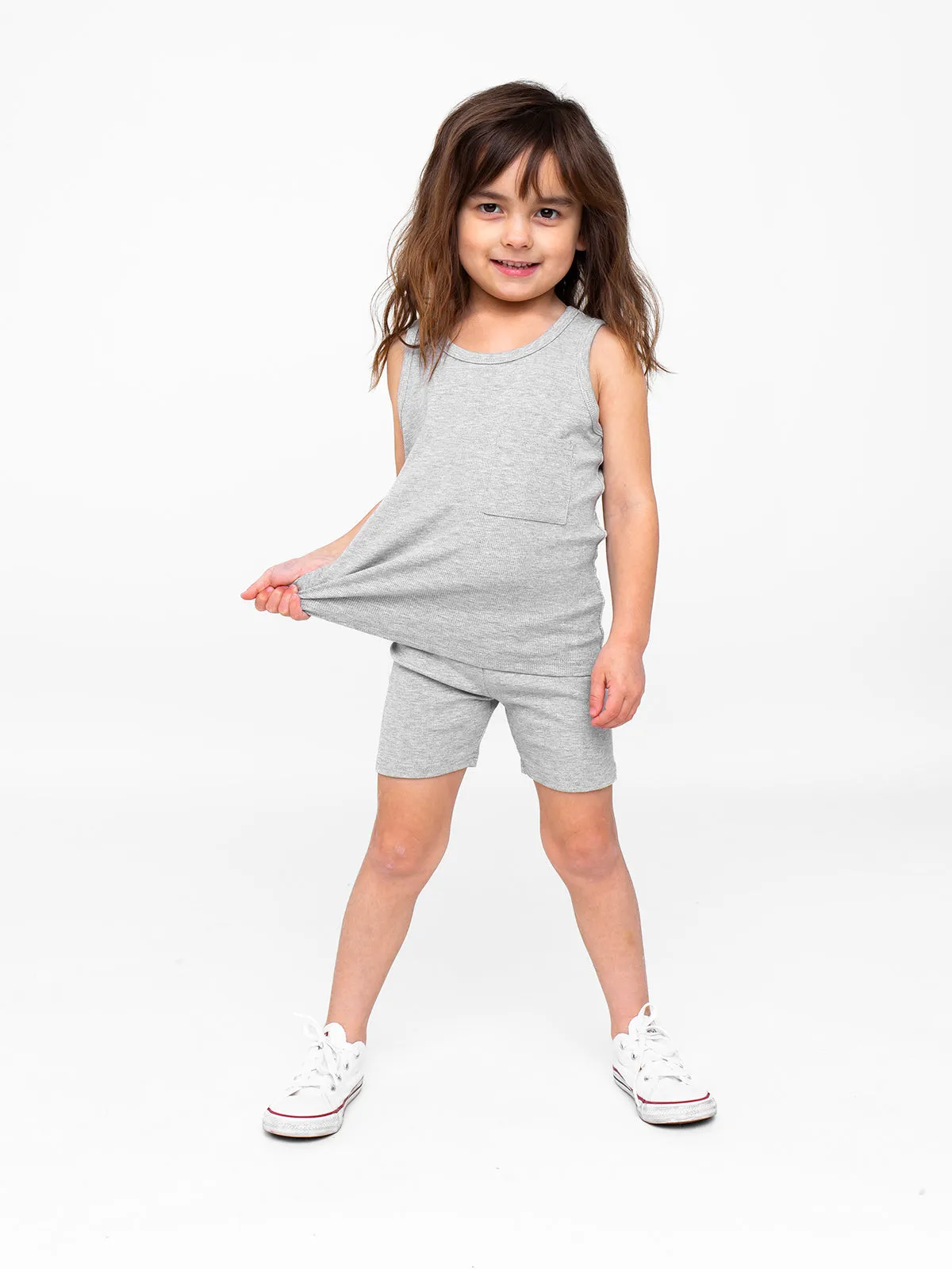 Ribbed Tank - Light Heather Grey