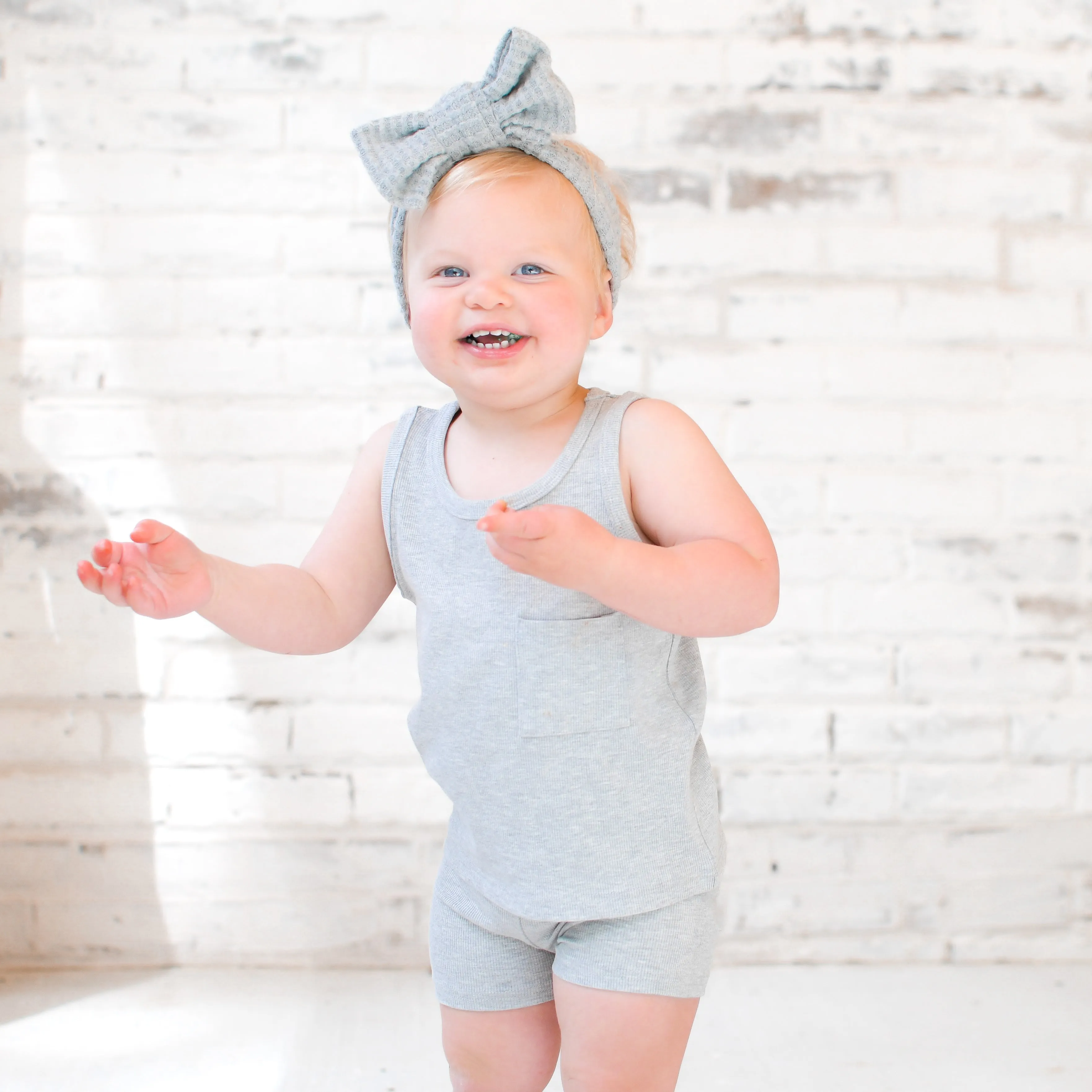Ribbed Tank - Light Heather Grey