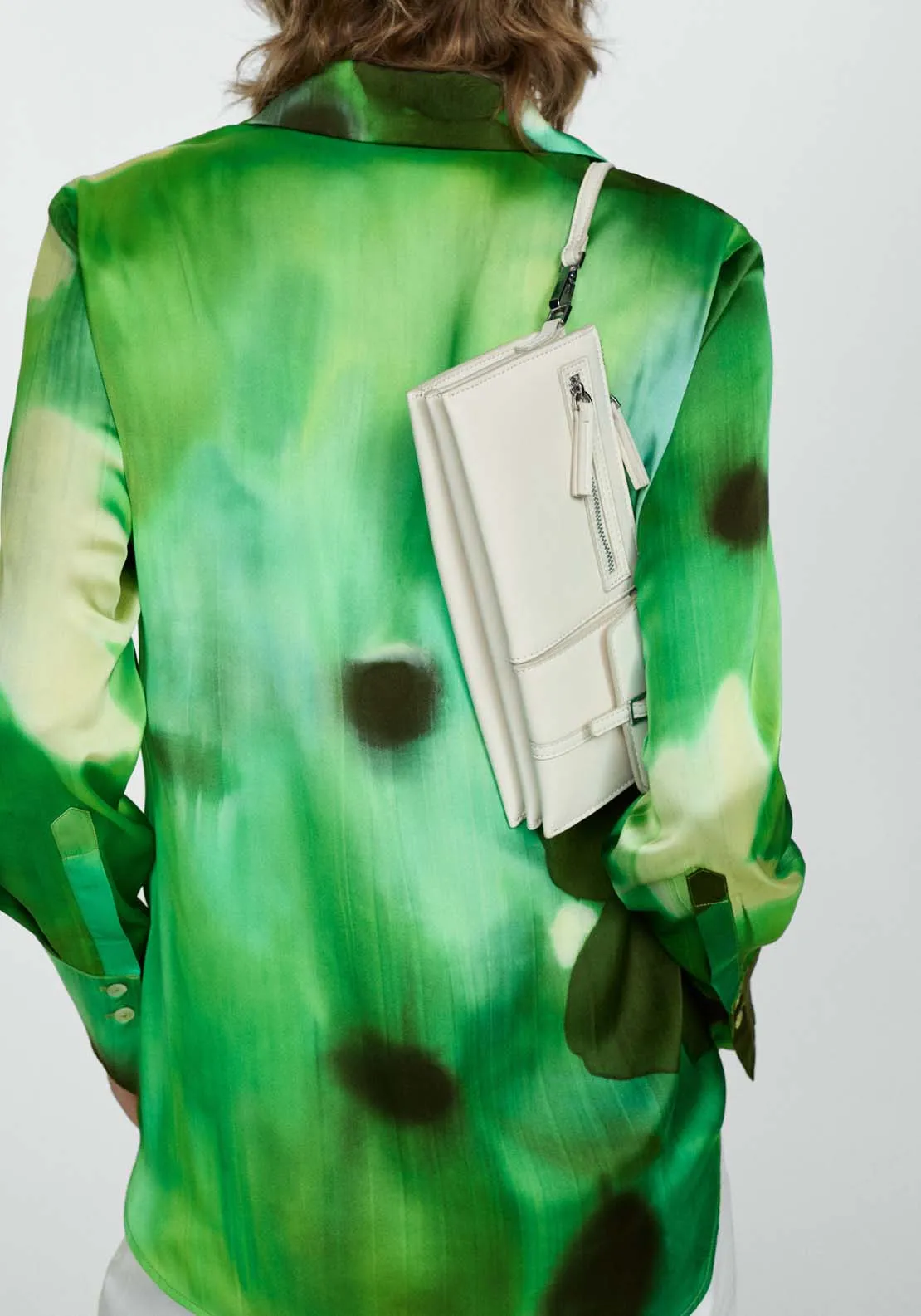 Satin print shirt - Green