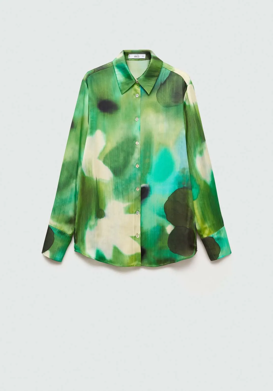 Satin print shirt - Green
