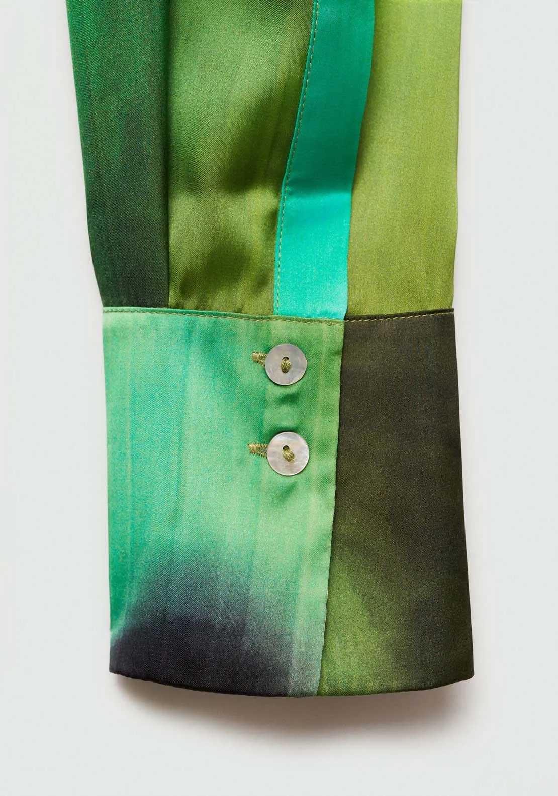 Satin print shirt - Green