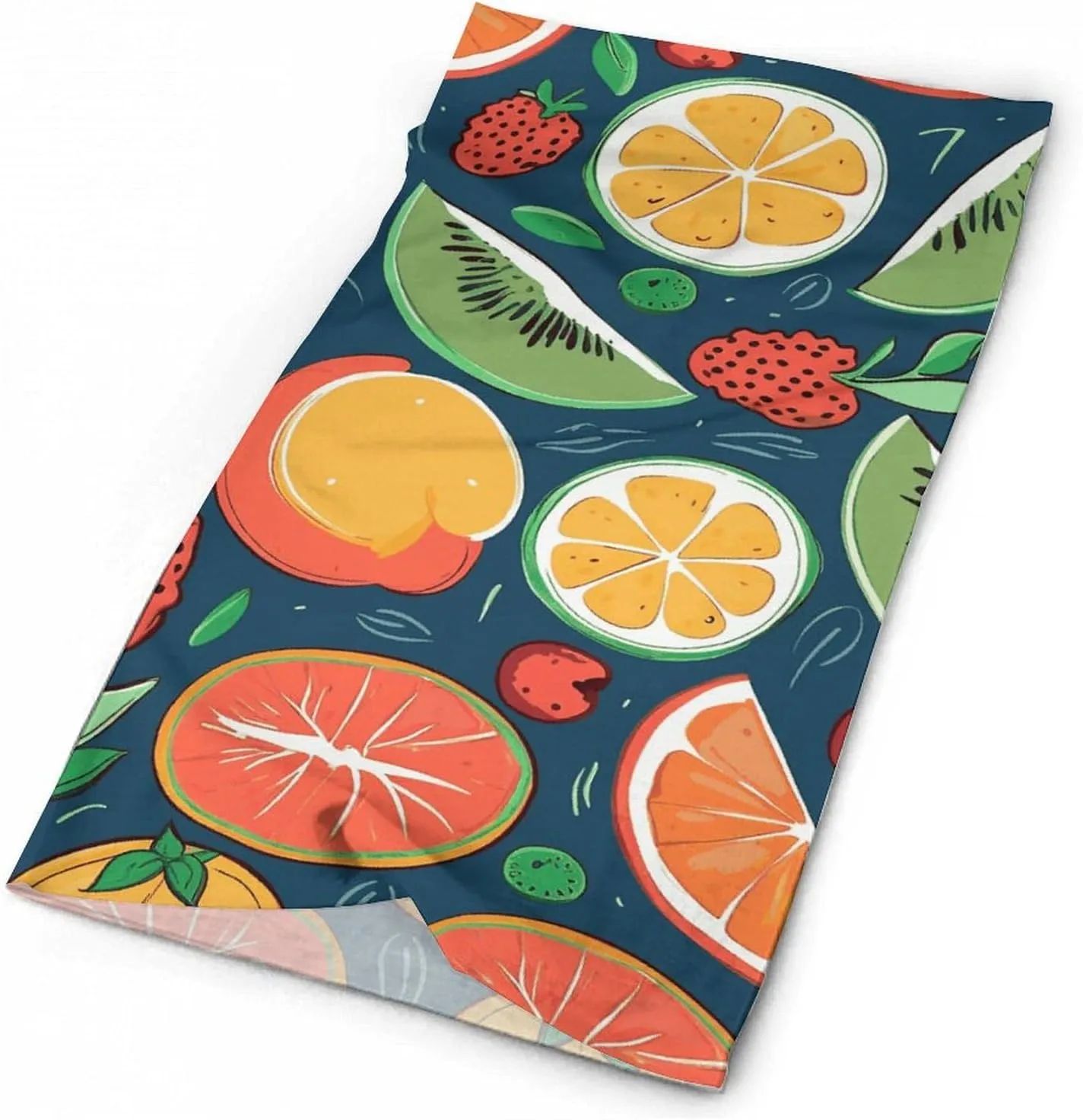 Scarf for Men Women Fruits Pattern Neck Gaiter Breathable Bandana Warmer Balaclava Windproof Face Mask Sun Protection Headwear Head Wrap for Skiing Hiking Cycling