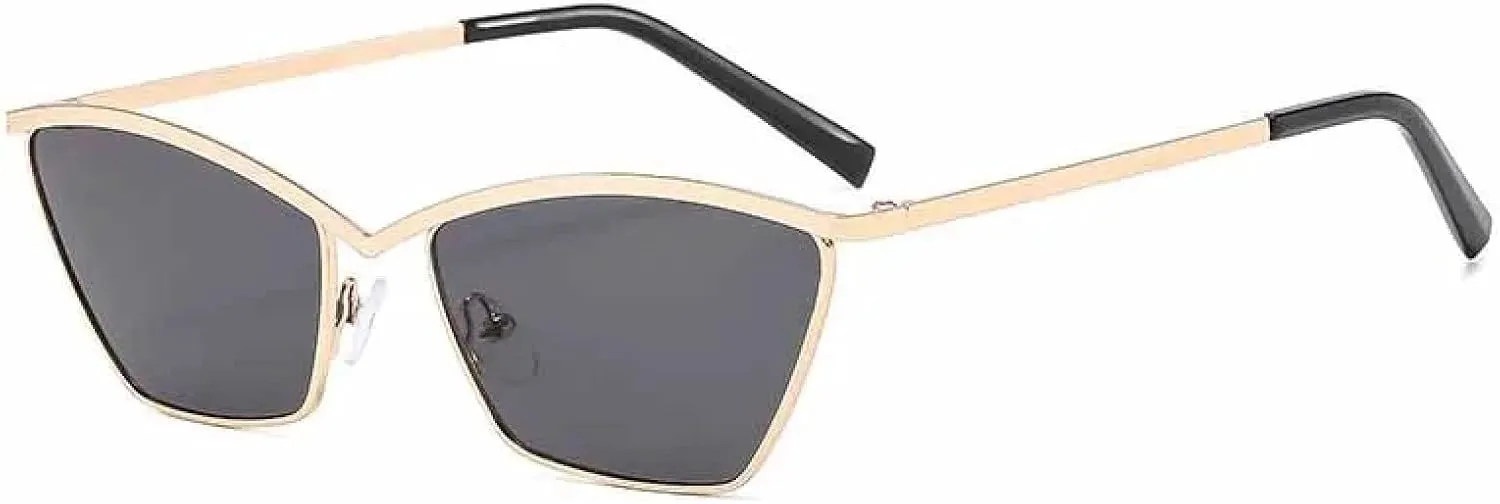 Senior Metal Fashion Cat Eye Sunglasses Women Luxury Trend Vintage Punk Travel Driving Shades Uv400
