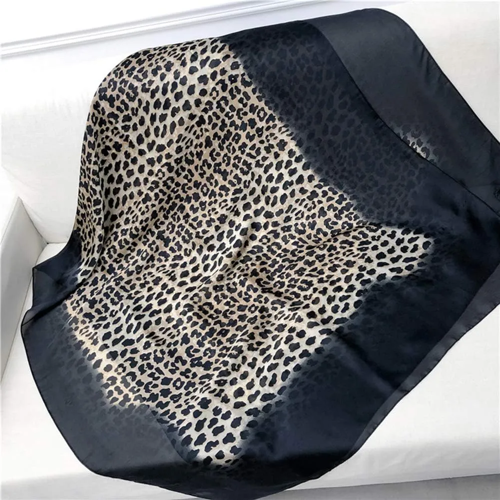 Silk Scarf for Women Fashion Floral Printed Large Lightweight Sunscreen Shawls Wraps Headscarf
