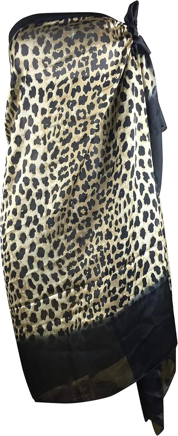 Silk Scarf for Women Fashion Floral Printed Large Lightweight Sunscreen Shawls Wraps Headscarf