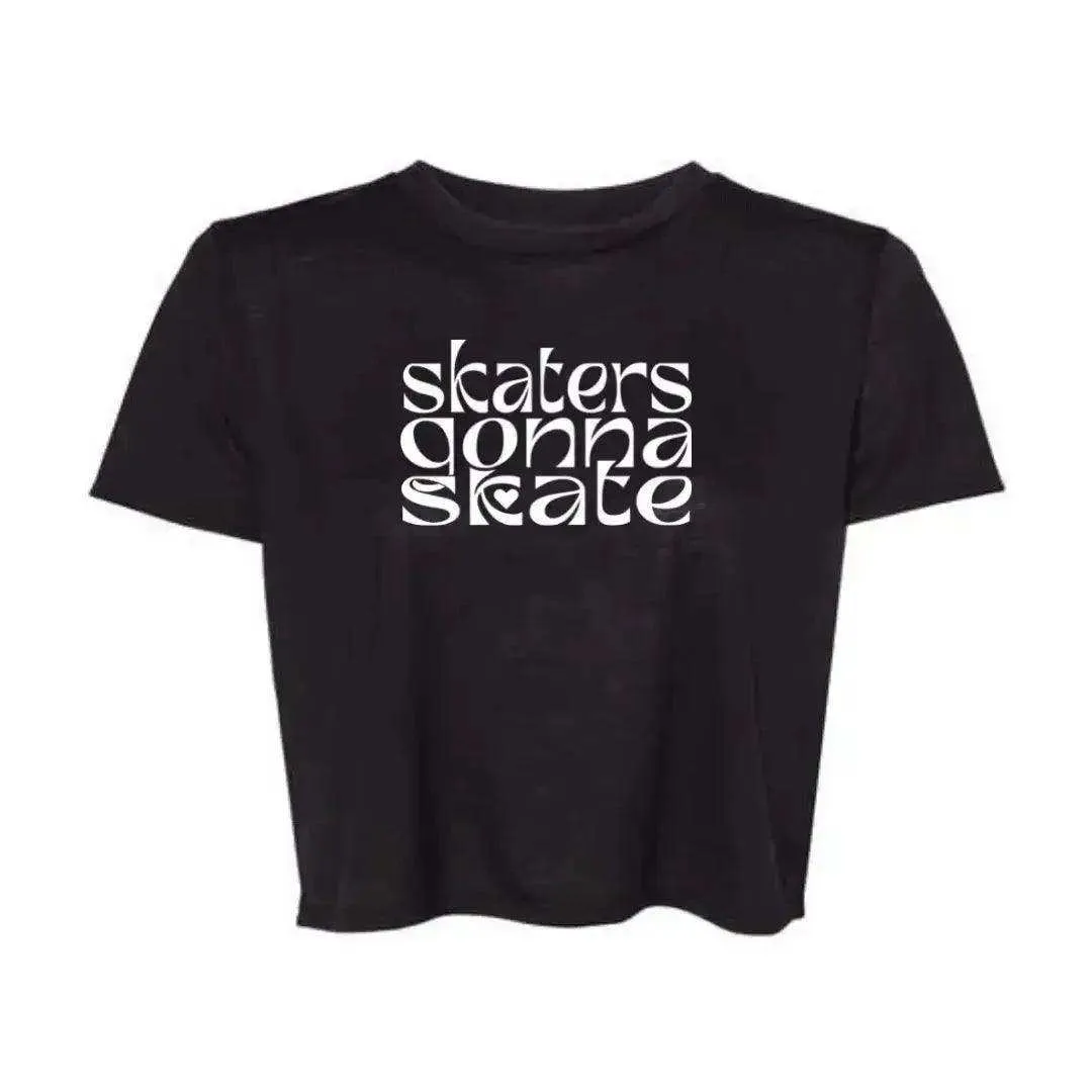 Skaters Gonna Skate Flowy Crop Tee