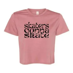 Skaters Gonna Skate Flowy Crop Tee