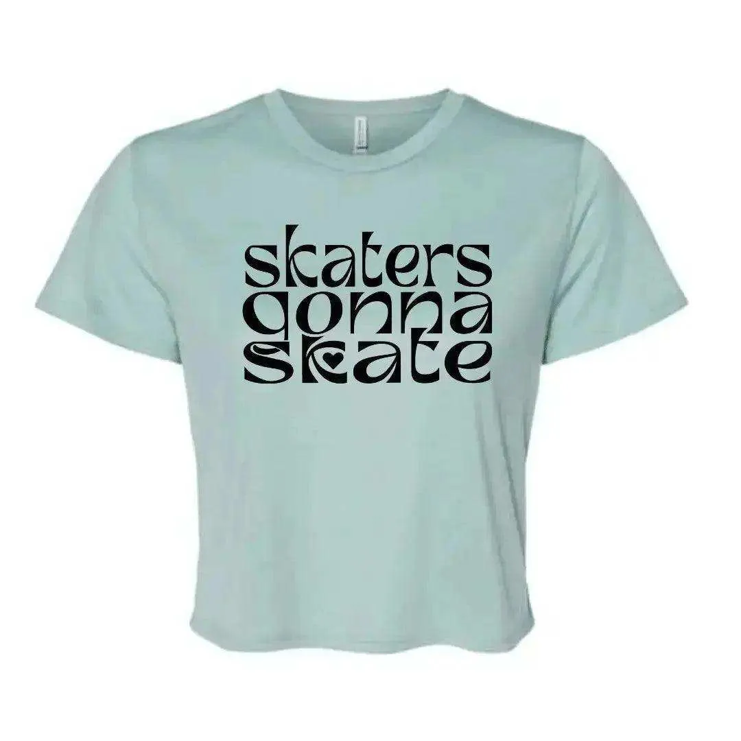 Skaters Gonna Skate Flowy Crop Tee