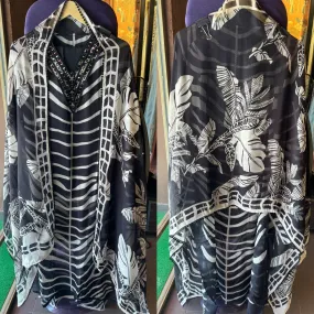 Soft and flowy digital printed shirt very smart printed shirt with mirror work done on the neckline