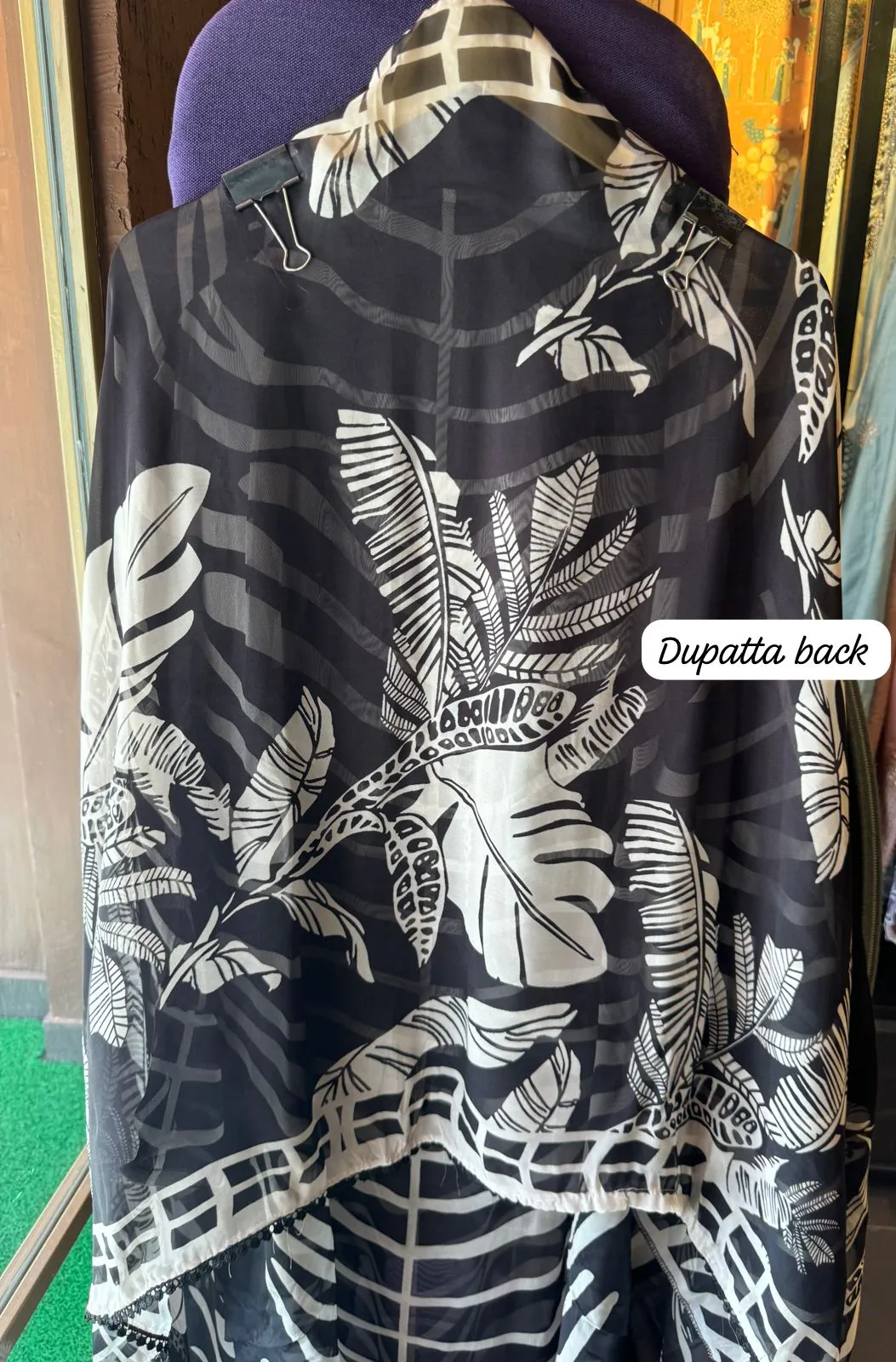 Soft and flowy digital printed shirt very smart printed shirt with mirror work done on the neckline