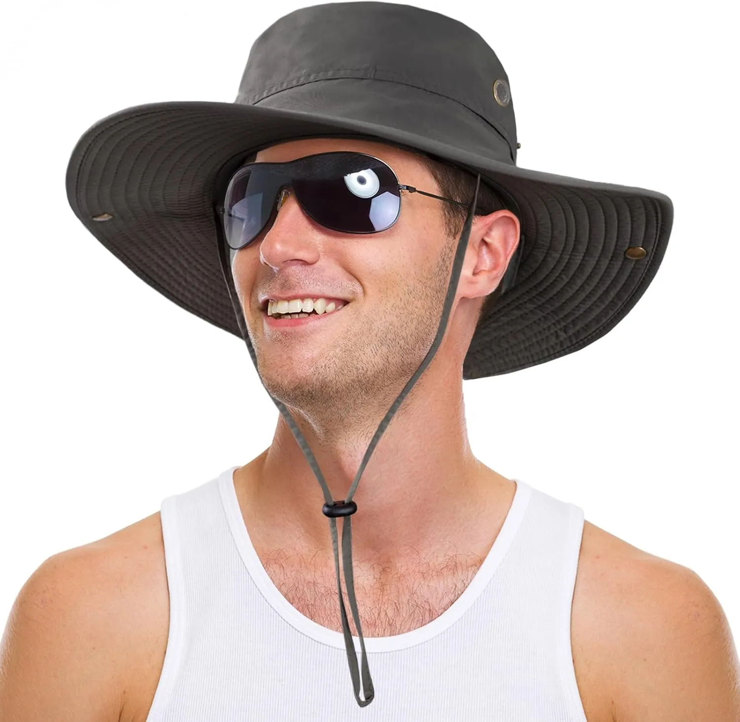 Sun Hat for Men Women UPF 50  Fishing Hat Wide Brim Bucket Hat with UV Protection Summer Hat for Hiking, Beach, Safari