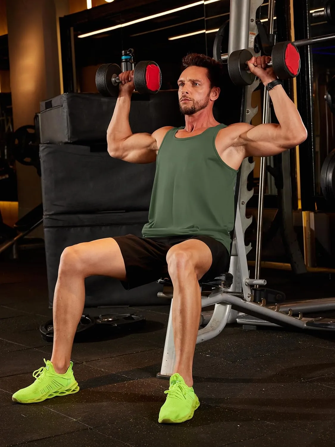 TACVASEN Men's Tank Top Cotton Moisture Wicking Muscle Shirt Summer Sleeveless Shirts Gym Workout Tank