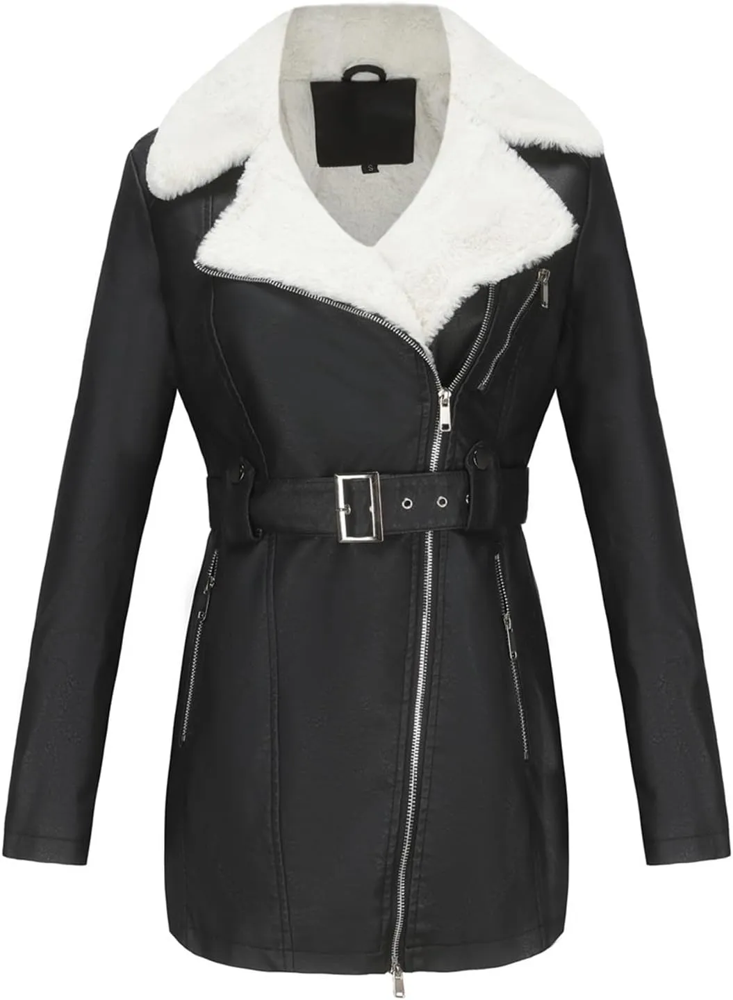 Trench Coat Trendy Oversized Zip Overcoats With Belt, Jacket Coat Trendy Oversized Zip Overcoats With Belt
