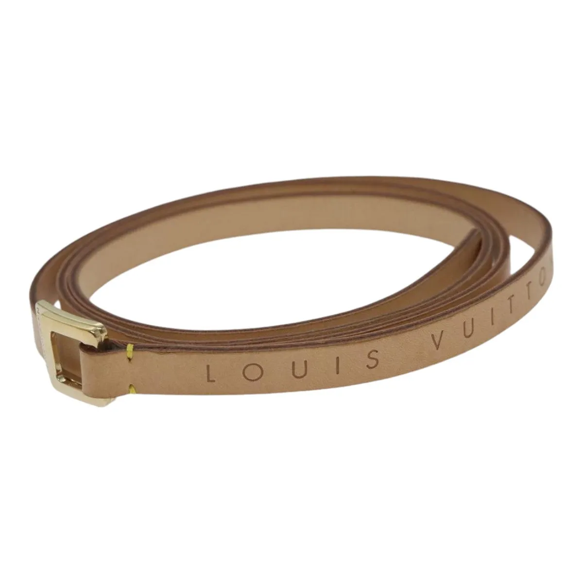 Trendy Inspired Louis Vuitton Belt Leather M Beige Lv Auth 88629