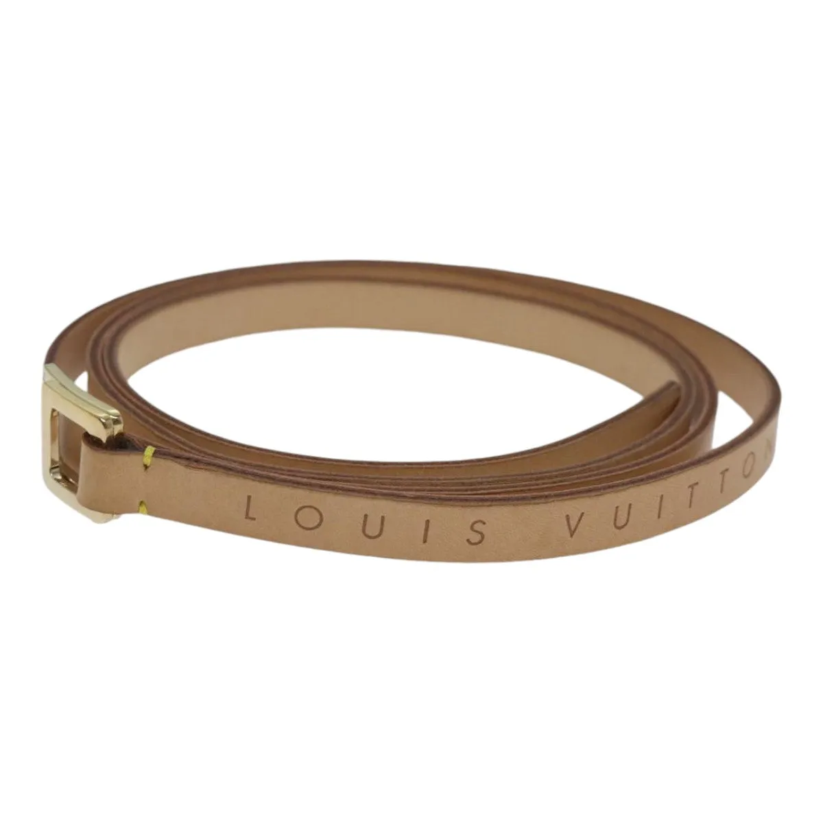 Trendy Inspired Louis Vuitton Belt Leather M Beige Lv Auth 88629