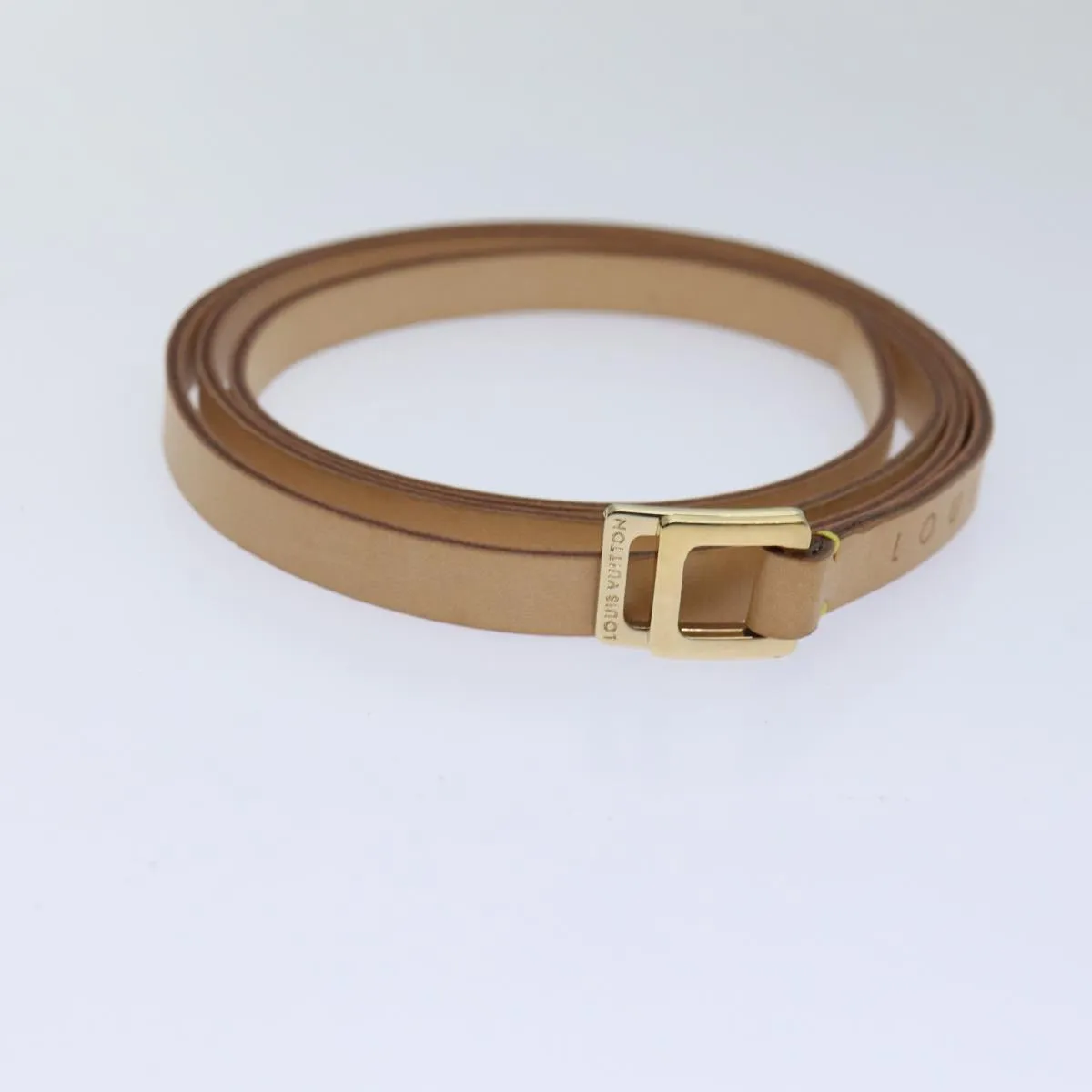 Trendy Inspired Louis Vuitton Belt Leather M Beige Lv Auth 88629