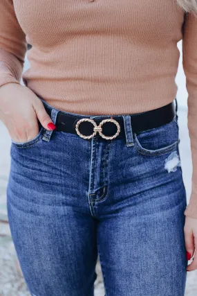 Twisted Double Circle Belt - Black