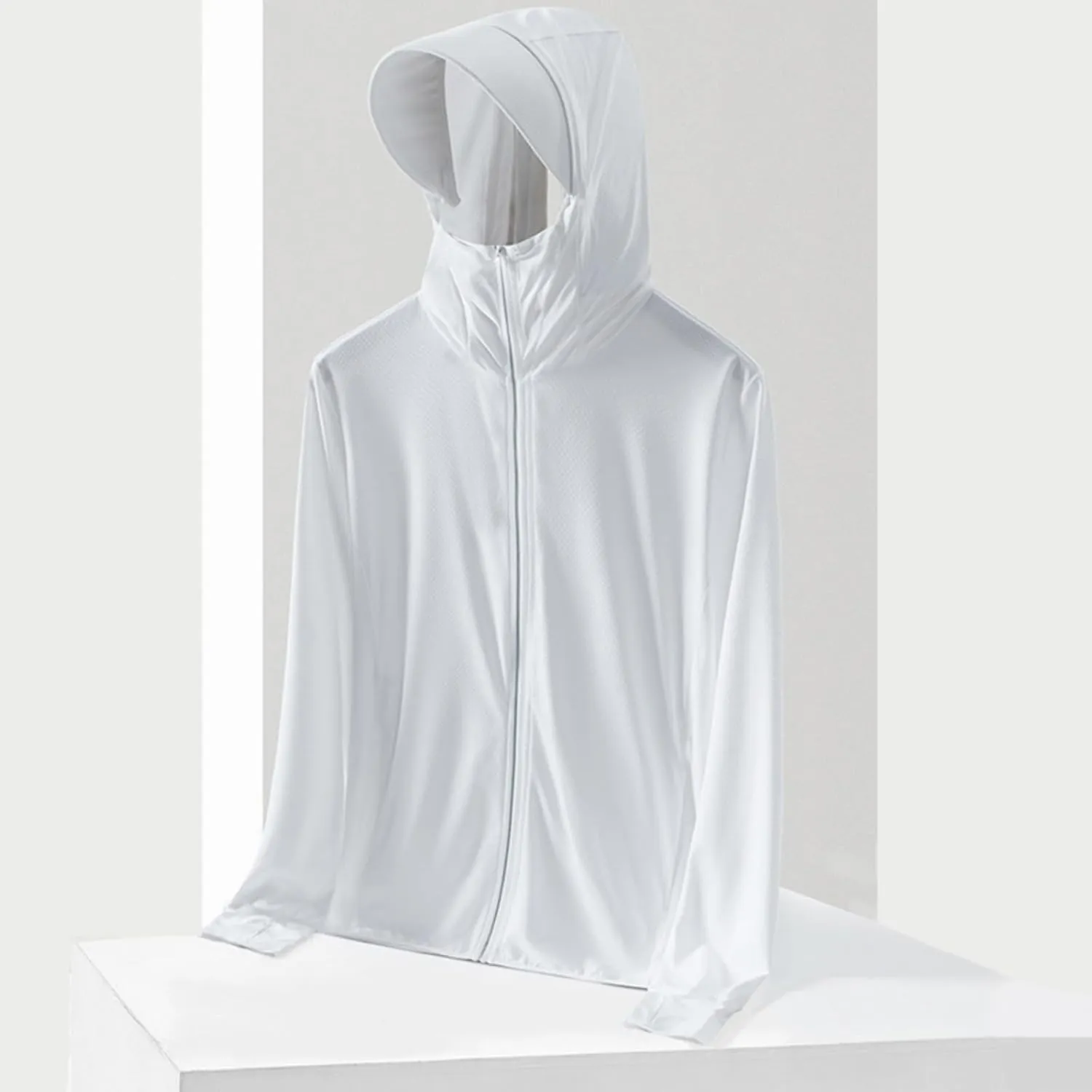 Unisex UPF 50  Light Jacket Full Zip Sun Protection Hoodie Long Sleeve Sun Shirts UV Fishing Hiking Athletic Running Outwear