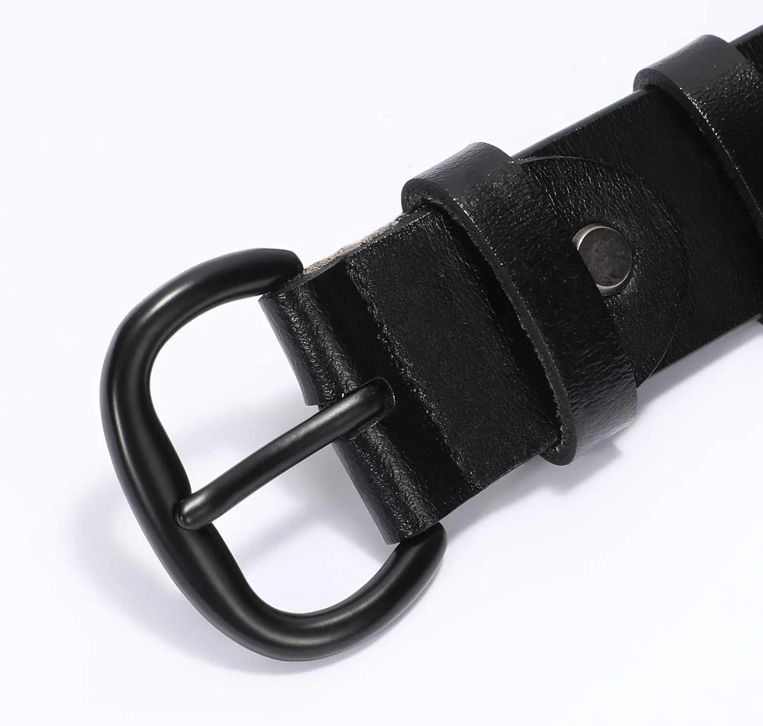 WHIPPY Women Leather Belt for Jeans Pants Dresses Black Ladies Waist Belt with Pin Buckle
