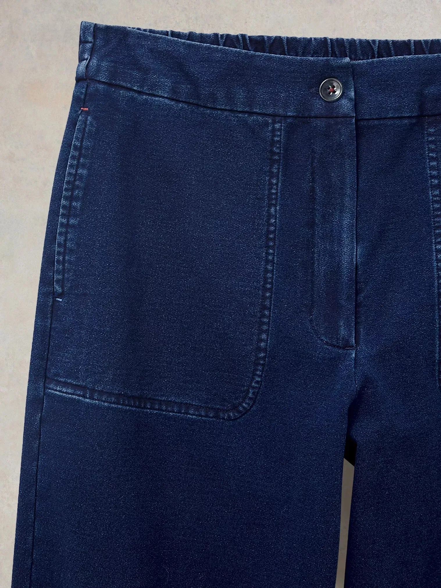 White Stuff Belle Jersey Wide Leg Crop in Dark Denim