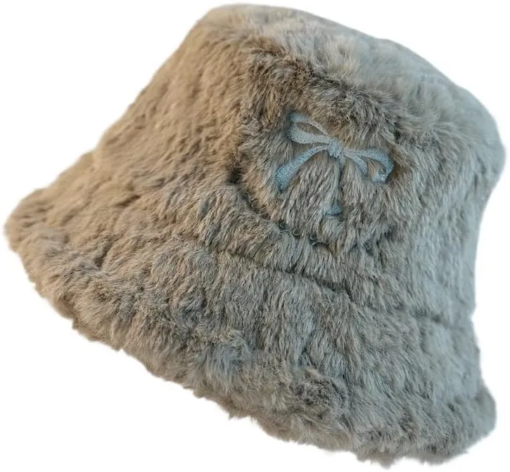 Winter Fisherman's Hat Foldable Warm Cold Hat Butterfly Knot Velvet Hat Pot Hat