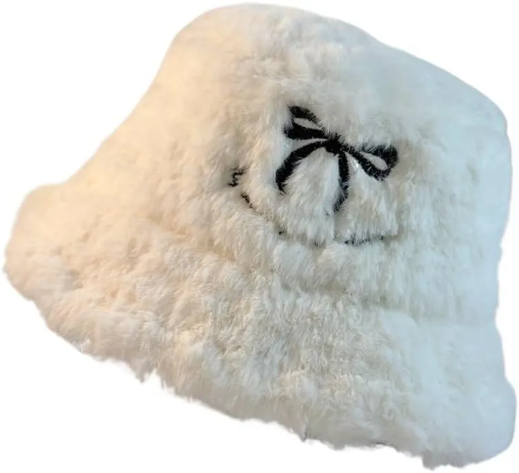Winter Fisherman's Hat Foldable Warm Cold Hat Butterfly Knot Velvet Hat Pot Hat