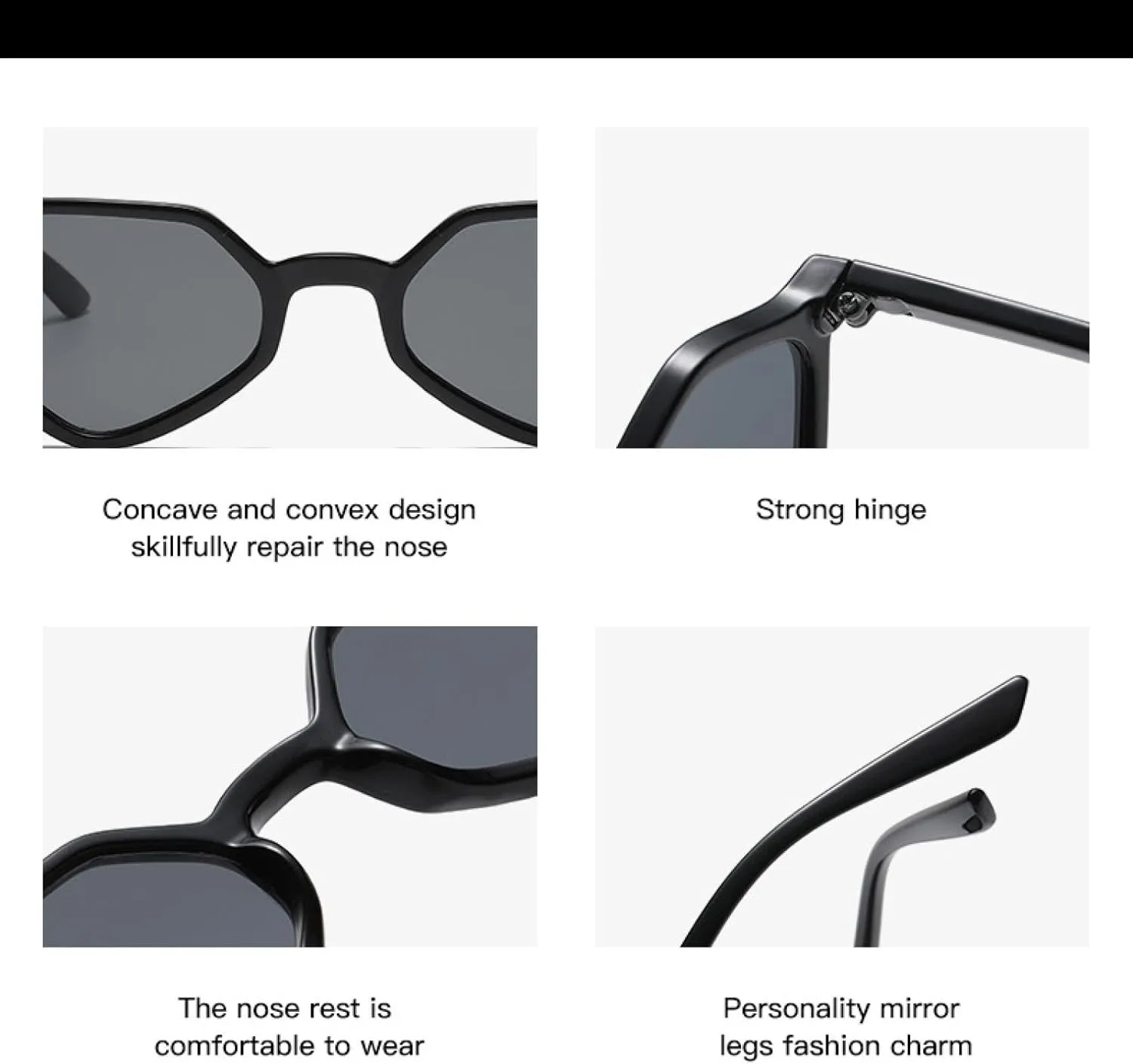 Women Rhombus Clear Green Sun Glasses Irregular Vintage Small Frame Goggle Uv400