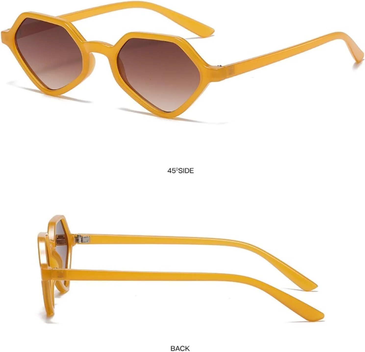 Women Rhombus Clear Green Sun Glasses Irregular Vintage Small Frame Goggle Uv400