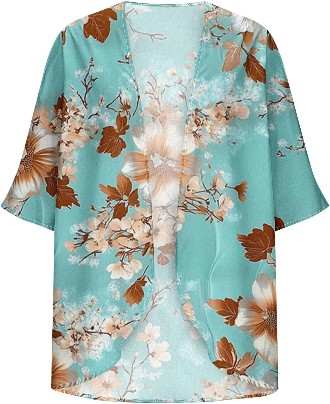 Women's Beach Cover Up Chiffon Kimono Cardigan Flroal Bathing Suit Cover Up Shirt Blouse for Summer Swimwear Coverups
