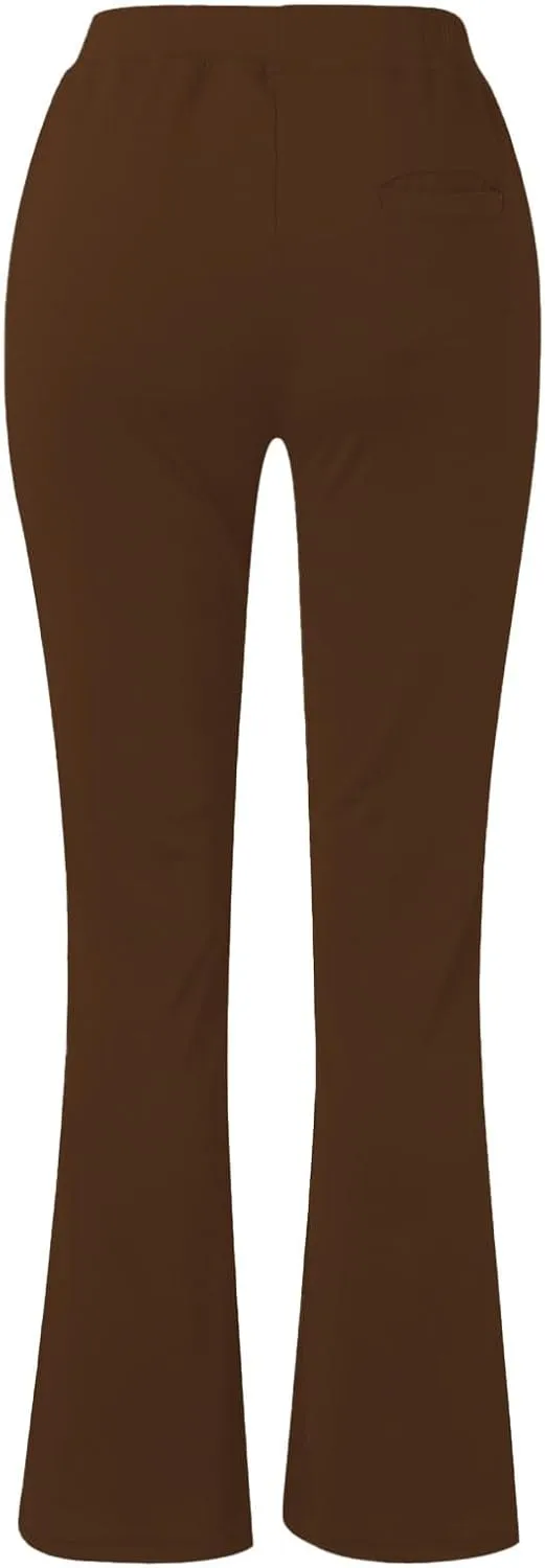 Womens Bootcut Dress Pants Business Casual Work Pants with Pockets High Waist Stretchy Trousers Pull On Office Slacks