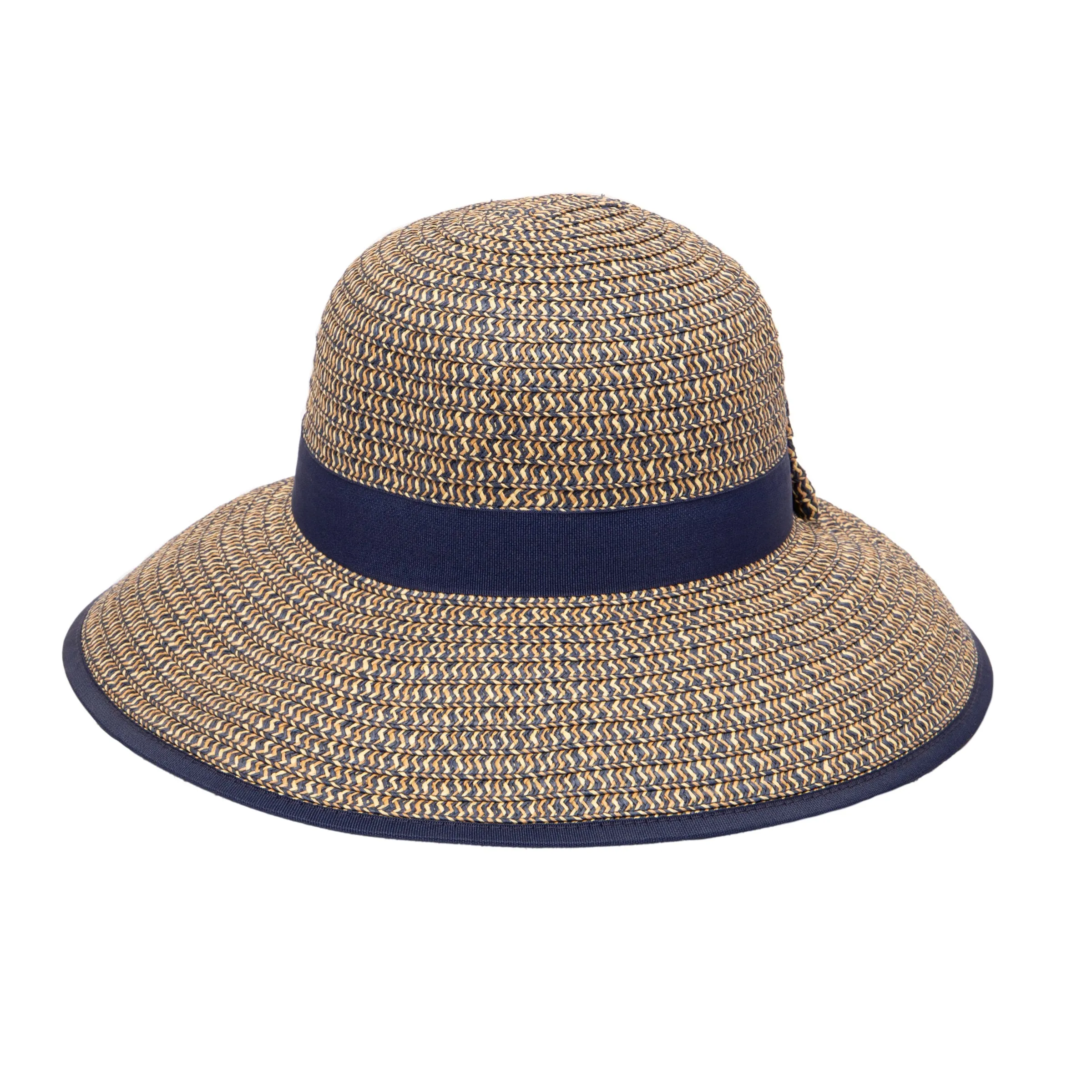 Women's Contrasting Edged Sun Brim Hat with Back Bow