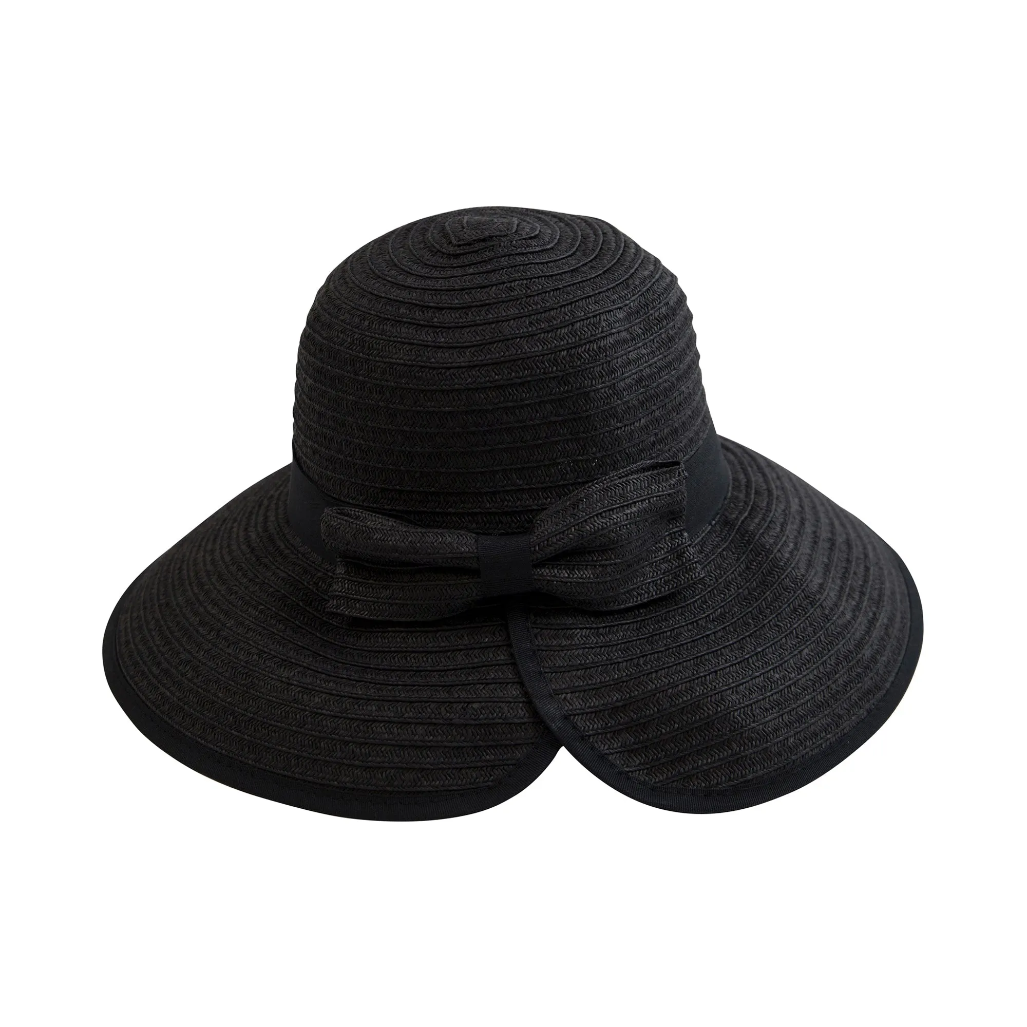 Women's Contrasting Edged Sun Brim Hat with Back Bow