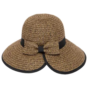 Women's Contrasting Edged Sun Brim Hat with Back Bow