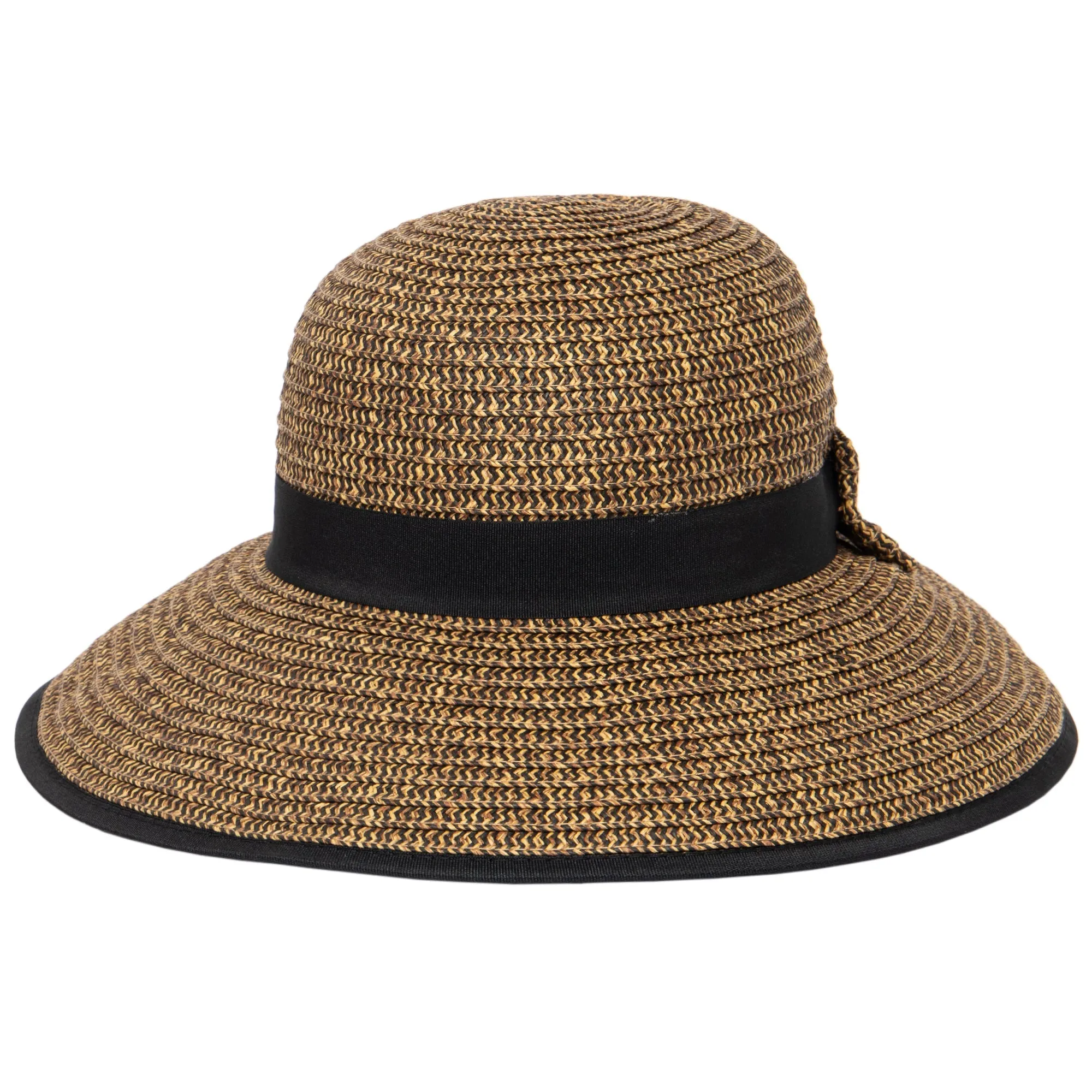 Women's Contrasting Edged Sun Brim Hat with Back Bow